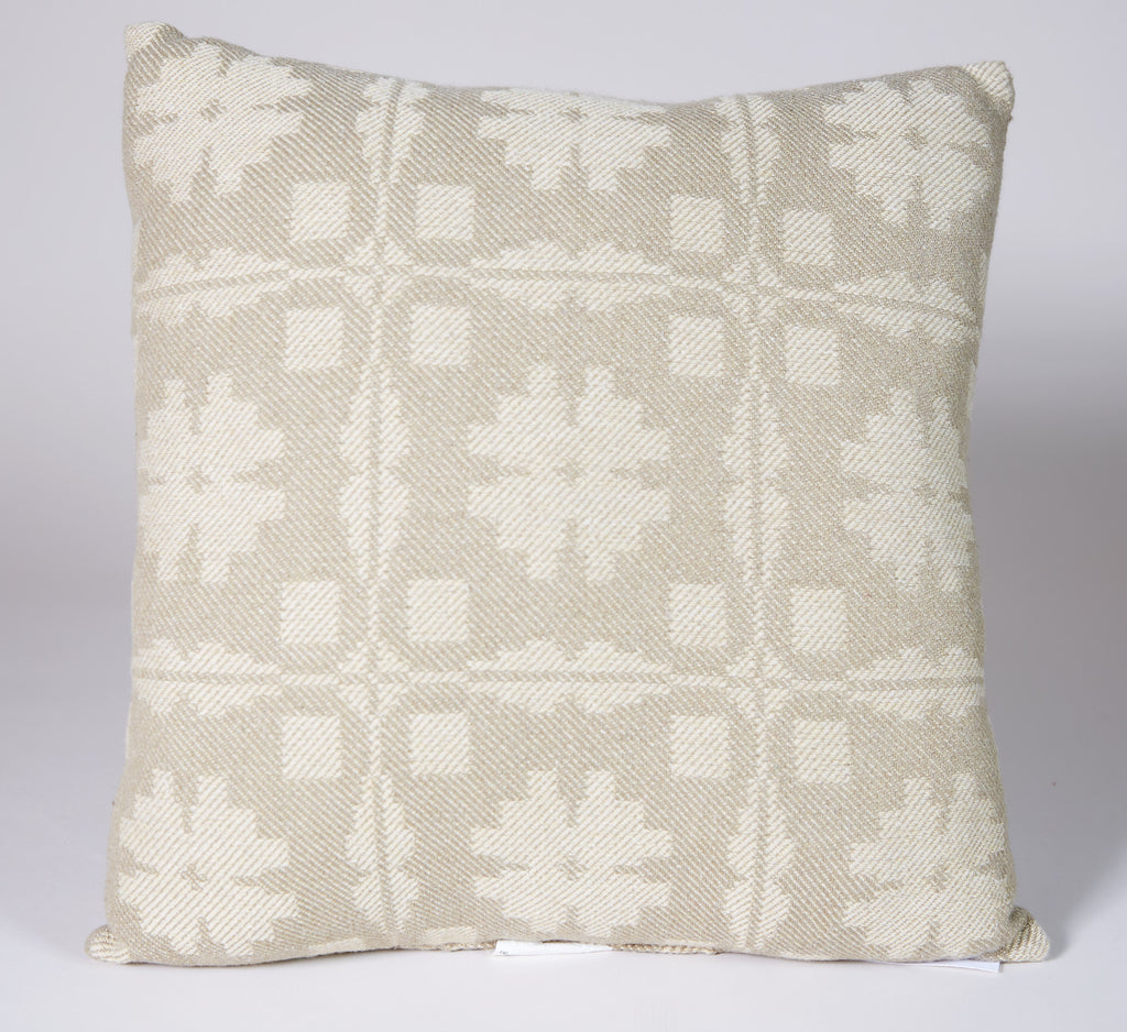 Fancy Snowballs Pillow in Wheat and Beige
