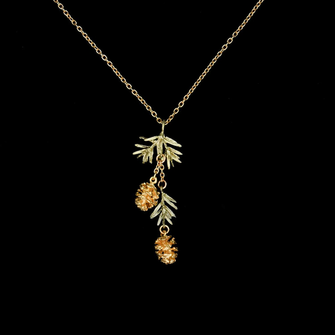 Pine Needle 6 Inch Dainty Pendant Necklace by Michael Michaud