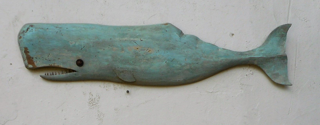 Carved Whale Sign
