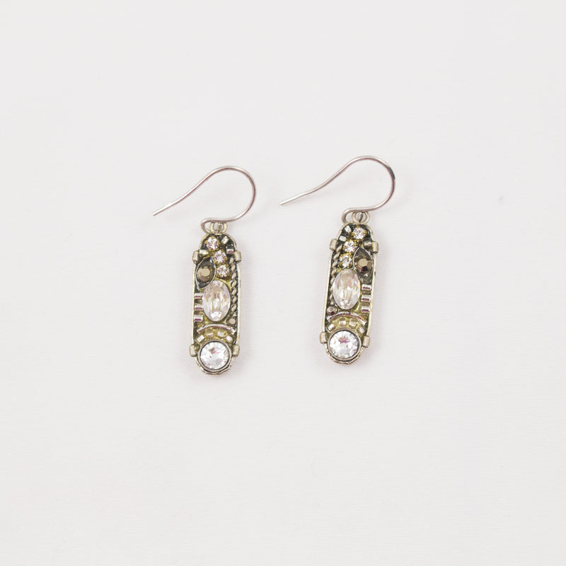 Silver La Dolce Vita Oval Mosaic Earrings by Firefly Jewelry