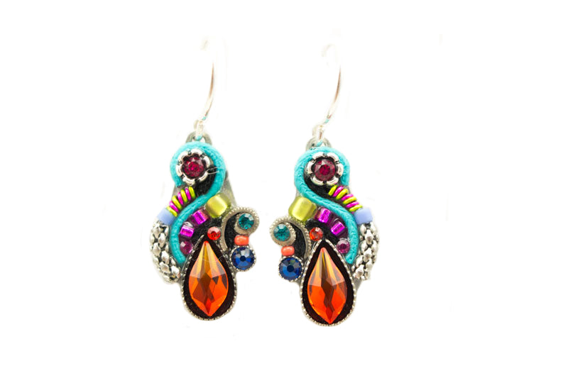 Multi Color Lily Organic Earrings by Firefly Jewelry
