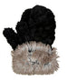 Cuddly in Black with Cuddly in Ivory with Arctic Fox Luxury Faux Mittens