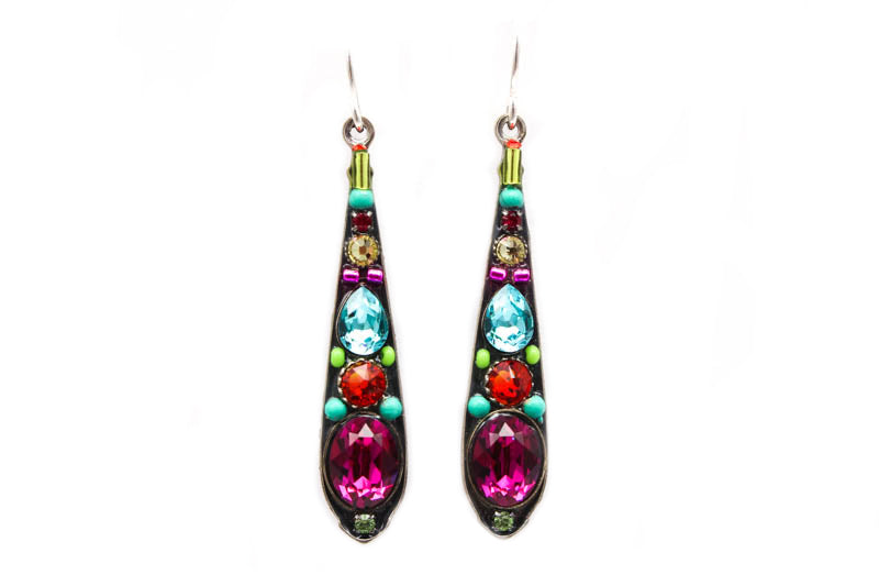 Multi Color Stilleto Large Drop Earrings by Firefly Jewelry