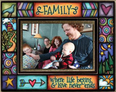 Family - Where Life Begins Large Wood Frame