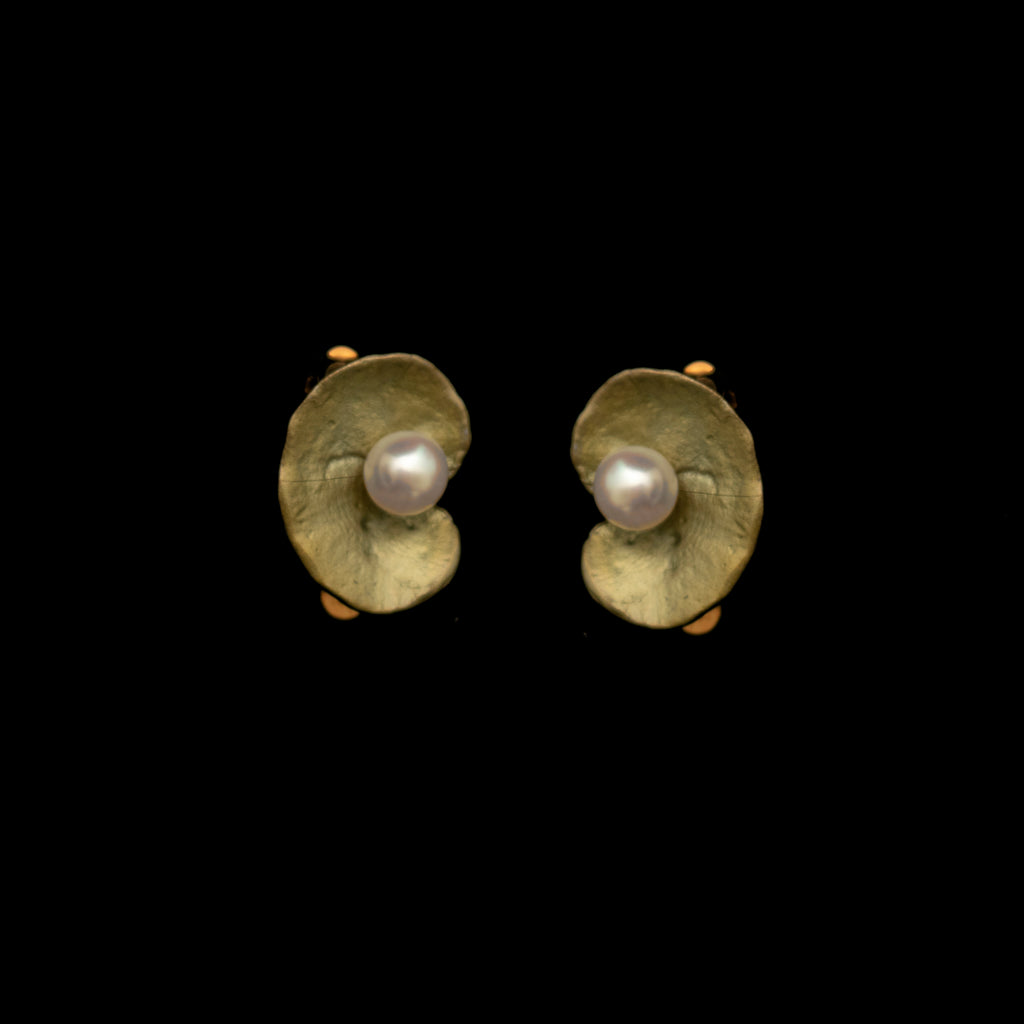 Spiral Geranium Clip Earrings By Michael Michaud