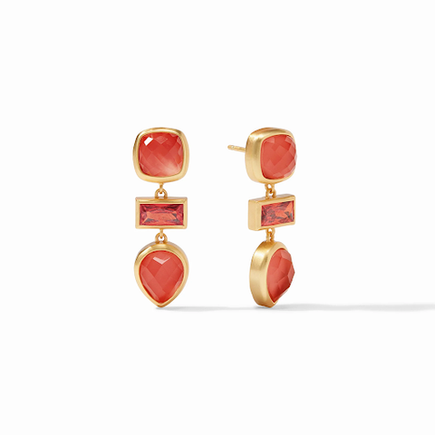 Antonia Tier Gold Iridescent Coral Earrings by Julie Vos