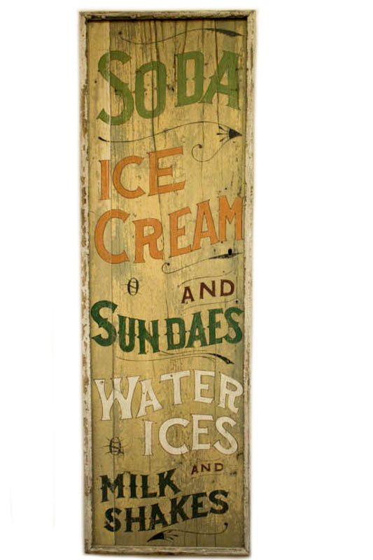 Soda Ice Cream and Sundaes Vertical Americana Art
