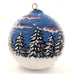 Church with Sleigh on Small Round Ceramic Ornament