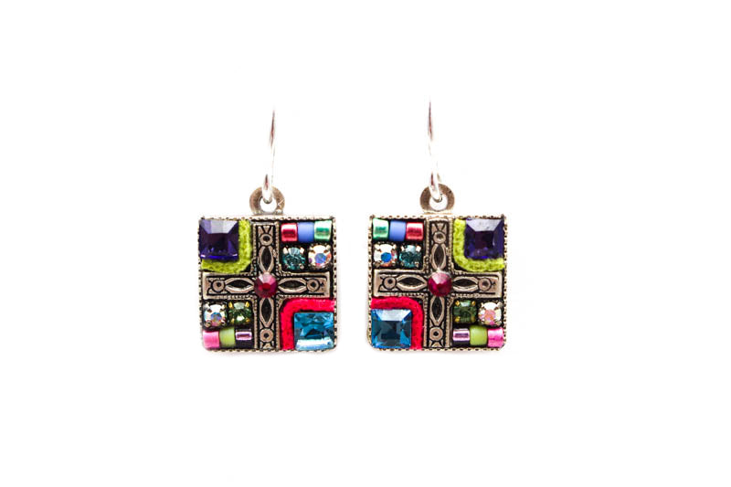 Soft Geometric Small Square Earrings by Firefly Jewelry