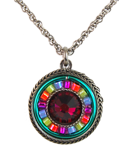 Multi Color La Docle Vita Round Pendant by Firefly Jewelry