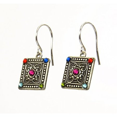 Multi Color Simple Square Earrings by Firefly Jewelry