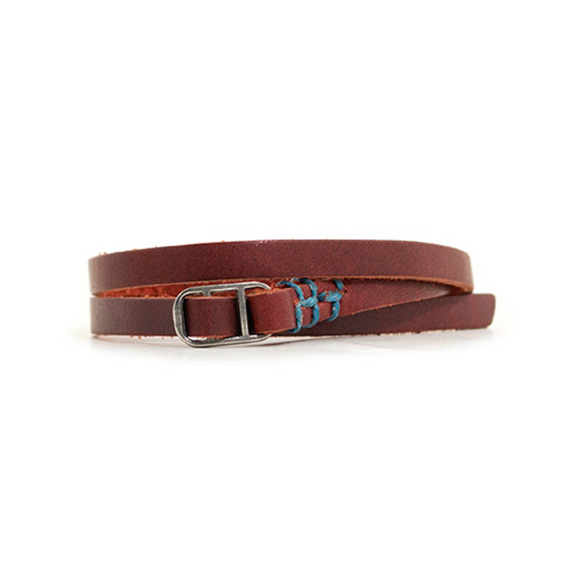 Leather Indie Bracelet with Blue Accent - Available in Multiple Colors