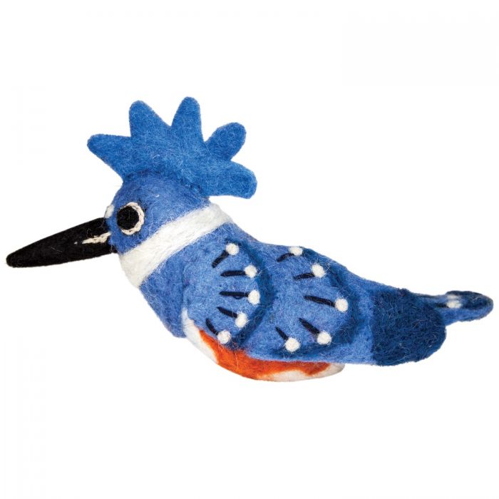 Belted Kingfisher Wool Ornament
