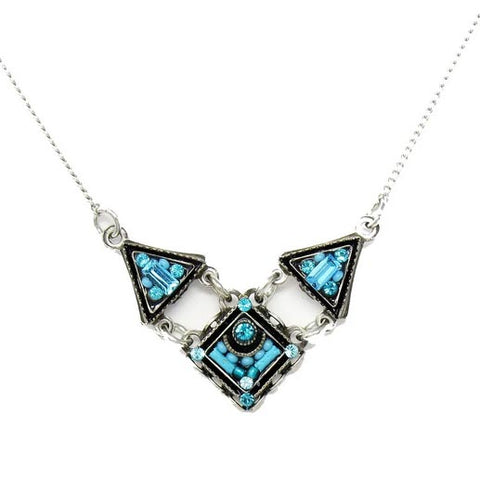Turquoise Architectural V Necklace by Firefly Jewelry