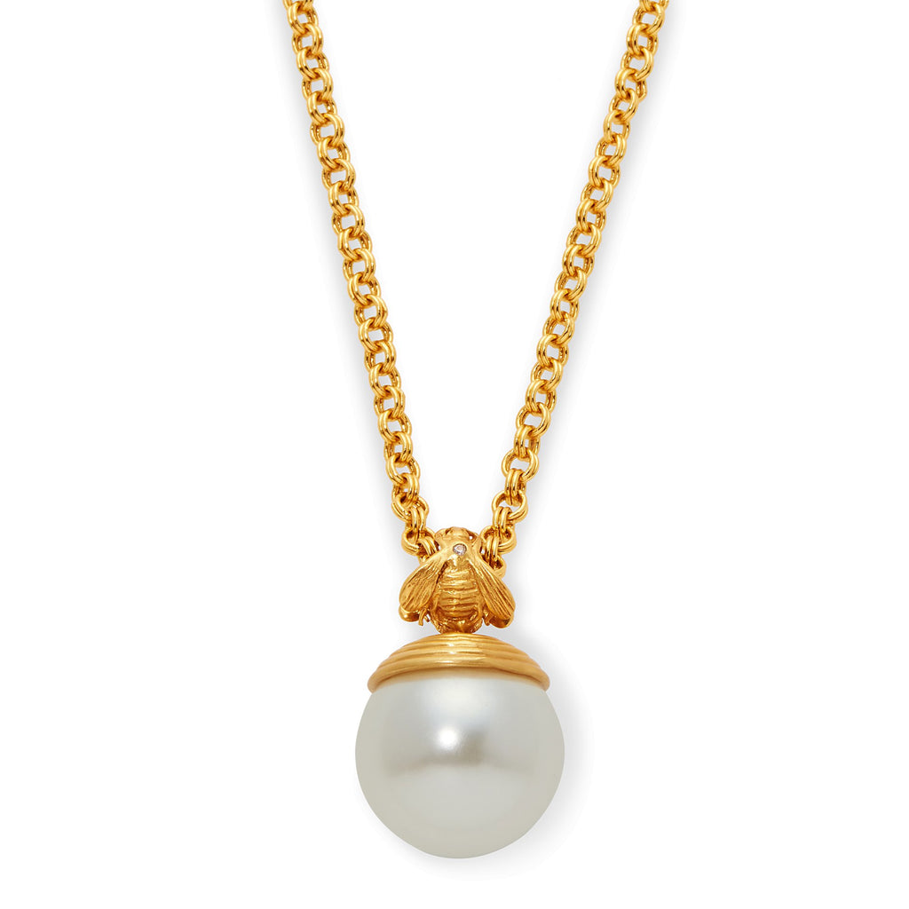 Bee w/Pearl Pendant Gold by Julie Vos