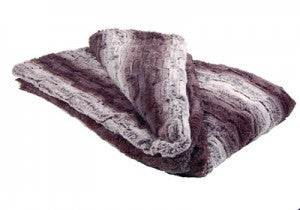 Chinchilla in Brown Luxury Faux Fur Throw