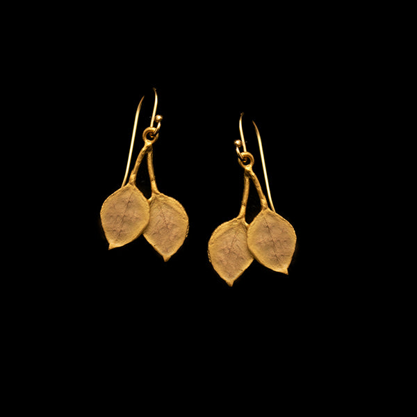 Eucalyptus Round Leaf Wire Earrings By Michael Michaud