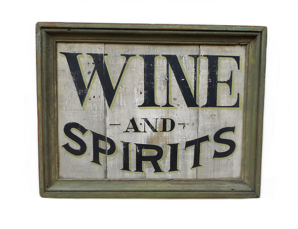 Wine and Spirits (Green Trim) Americana Art