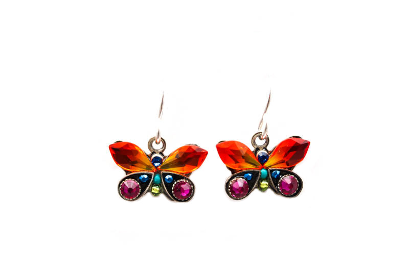 Multi Color Petite Butterfly Earrings by Firefly Jewelry
