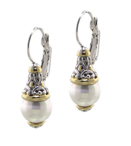 Ocean Images Collection Seashell Pearl French Wire Clip Earrings