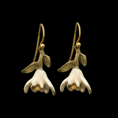 Magnolia Blossom Drop Wire Earrings By Michael Michaud