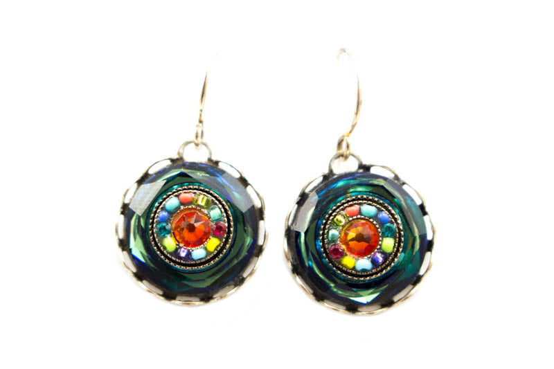 Multi Color Button Earrings by Firefly Jewelry