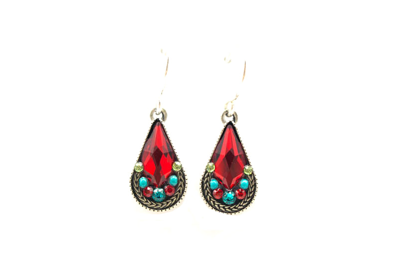 Red Lily Drop Earrings by Firefly Jewelry