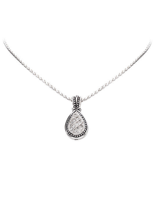 Ocean Images Sparkling Seas Pave Teardrop Slider with Chain by John Medeiros