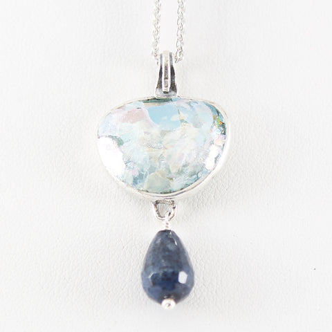 Delicate Drop Roman Glass Necklace