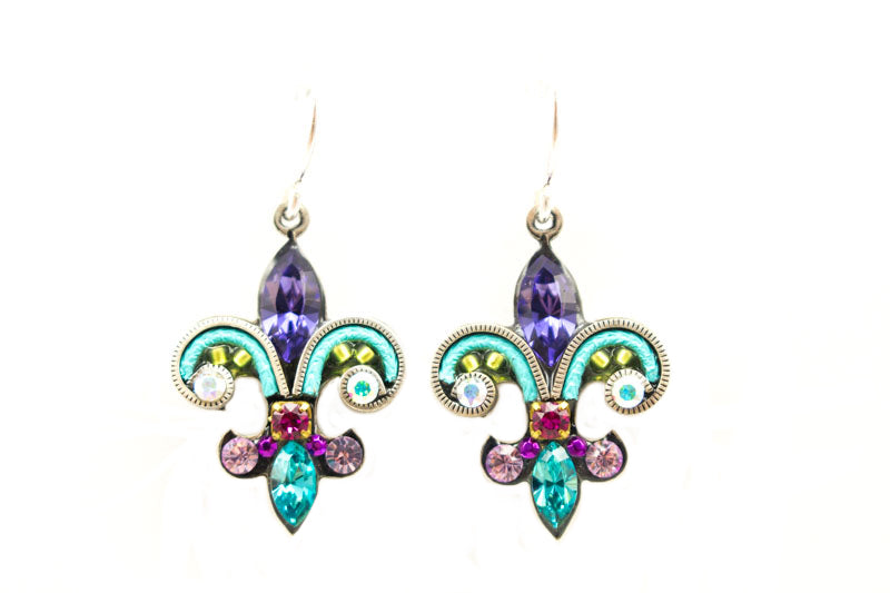 Tanzanite Fleur de Lys Earrings by Firefly Jewelry
