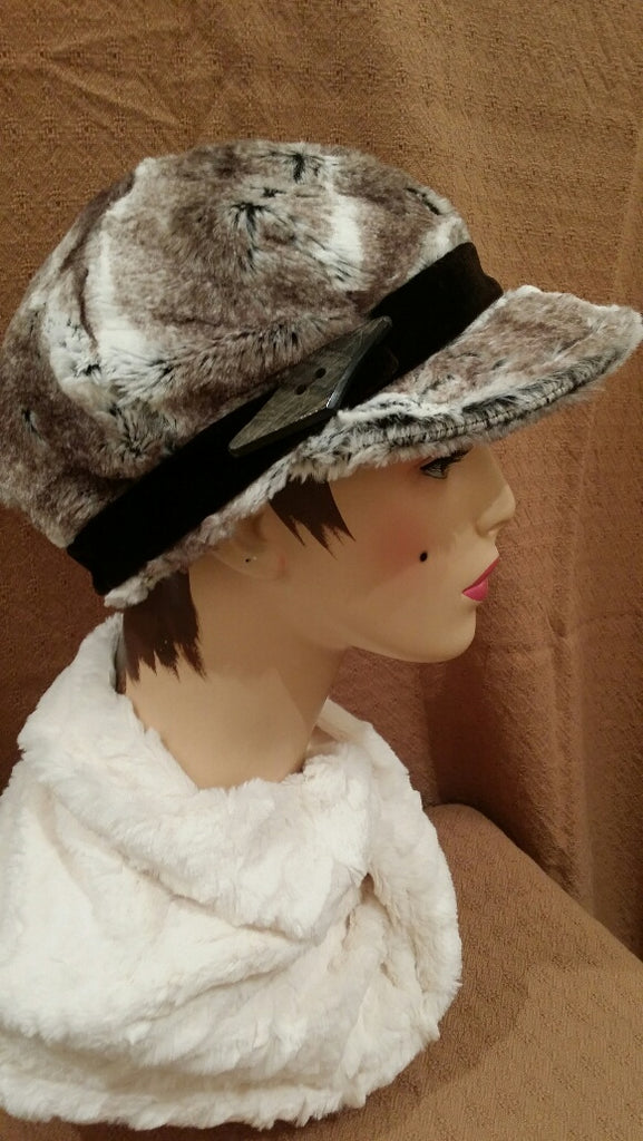 Birch Luxury Faux Fur Valerie Hat with Button-Horn: Size Large