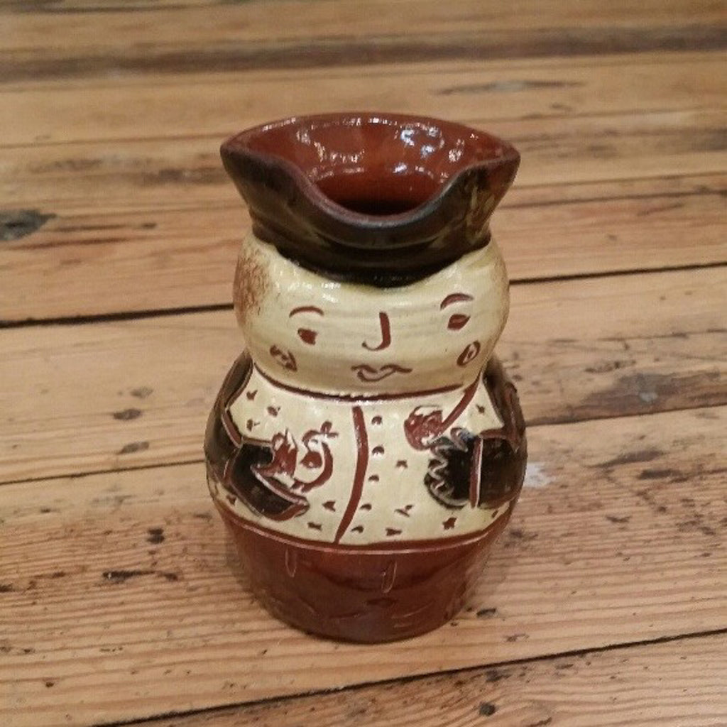 Redware Mini Toby Pitcher with Pipe