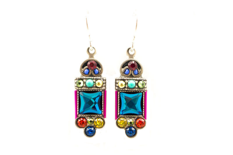 Multi Color Mirror Earrings by Firefly Jewelry