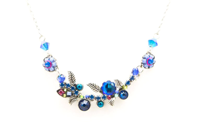 Bermuda Blue Petite Scallop Flower Necklace by Firefly Jewelry