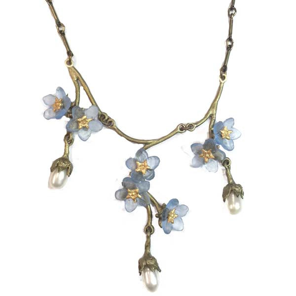 Forget Me Not Triple Drop 16 inch Necklace by Michael Michaud