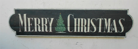 Merry Christmas dark green Americana Art - 13x57