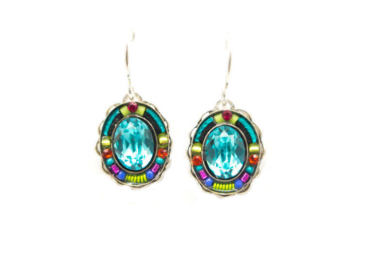 Multi Color Lavish Oval Earrings by Firefly Jewelry
