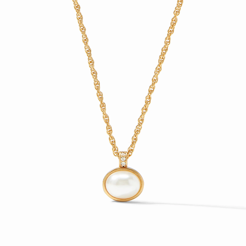 Antonia Solitaire Gold Pearl Necklace by Julie Vos