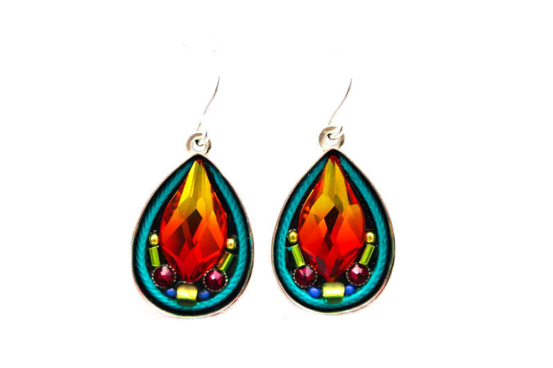 Multi Color Fancy Drop Earrings by Firefly Jewelry