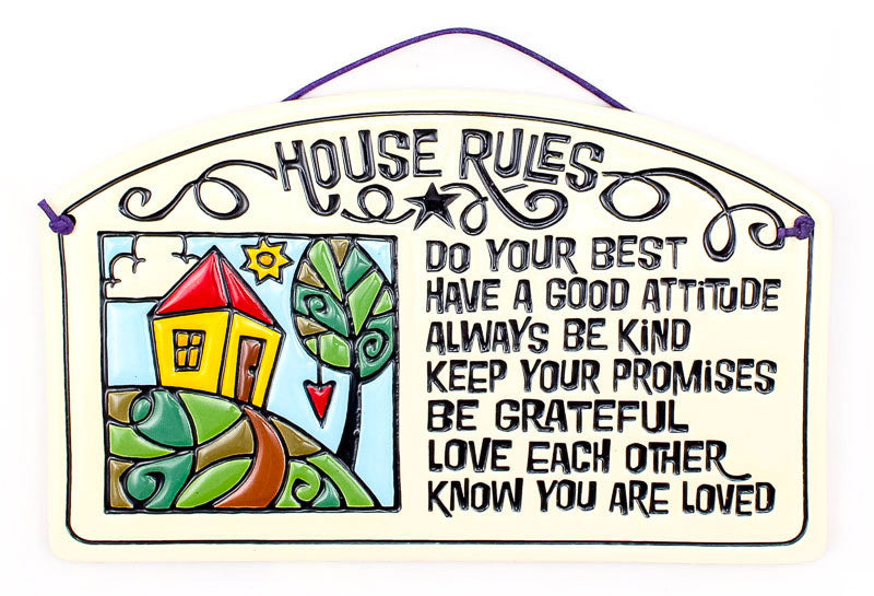 House Rules Large Arch Ceramic Tile