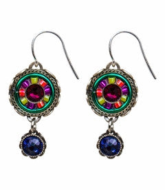 Multi Color La Dolce Vita Small Round Earrings by Firefly Jewelry