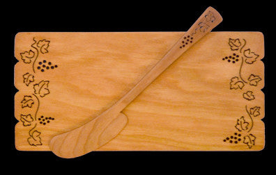 Butter Board with Spreader with Grape Design