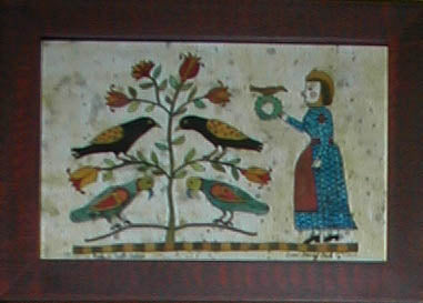 Woman with Bird and Wreath by Susan Daul