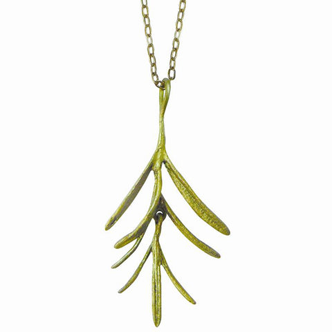 Petite Herb Rosmary Pendant 16 inch Necklace by Michael Michaud
