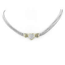 16" PAVE CZ HEART CENTER NECK