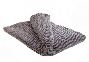 Desert Sand in Charcoal Luxury Faux Fur Throw