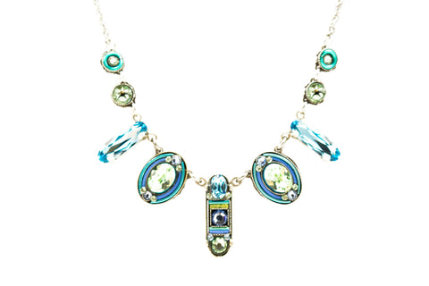 Aqua La Dolce Vita Oval Necklace by Firefly Jewelry