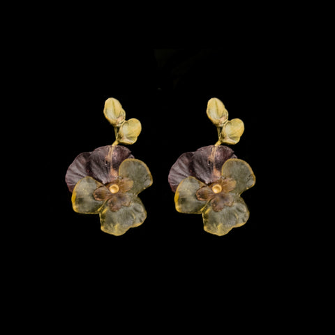 Pansies Wire Earrings By Michael Michaud