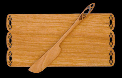 Butter Board with Spreader with Reflecting Design