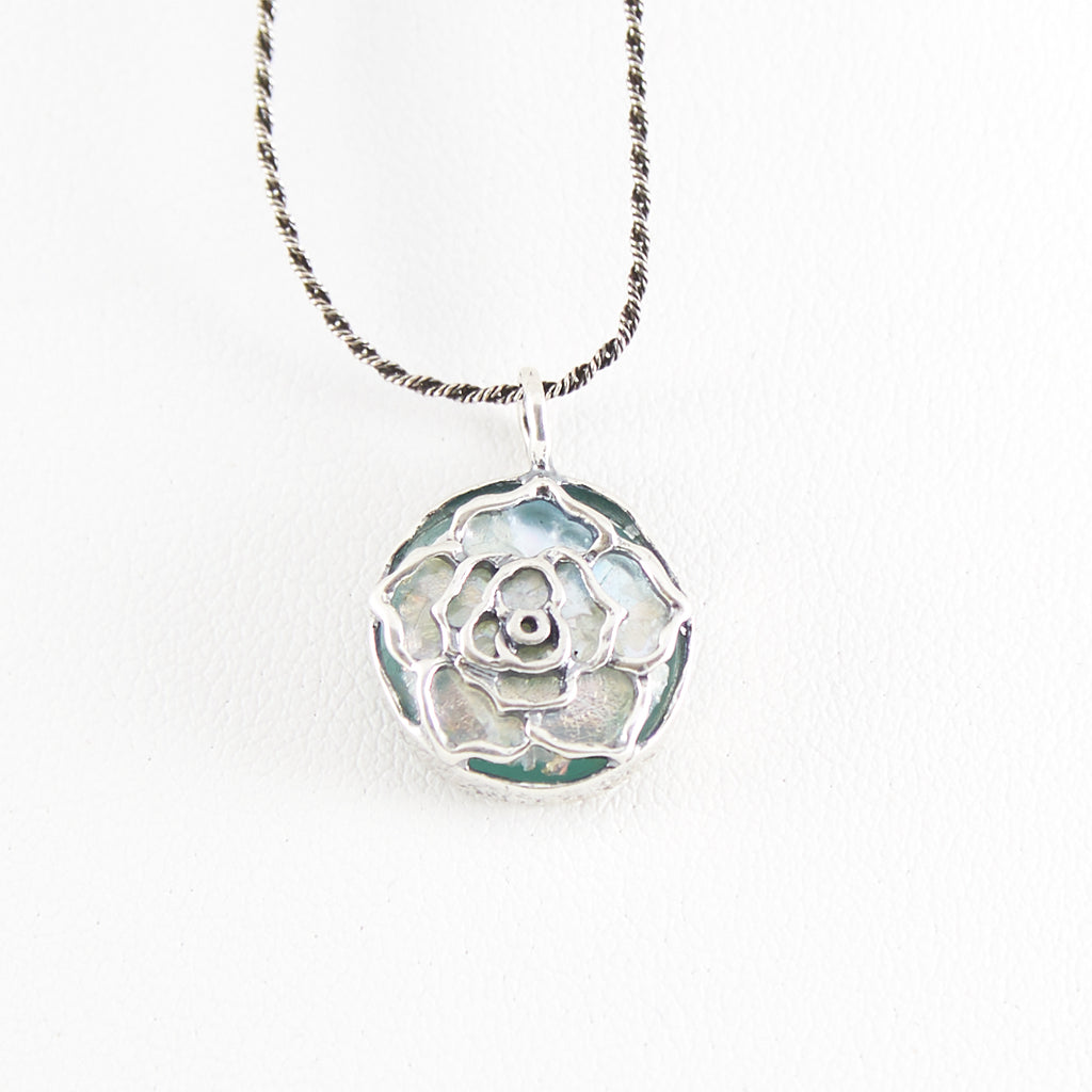 Simple Round Patina Roman Glass Necklace